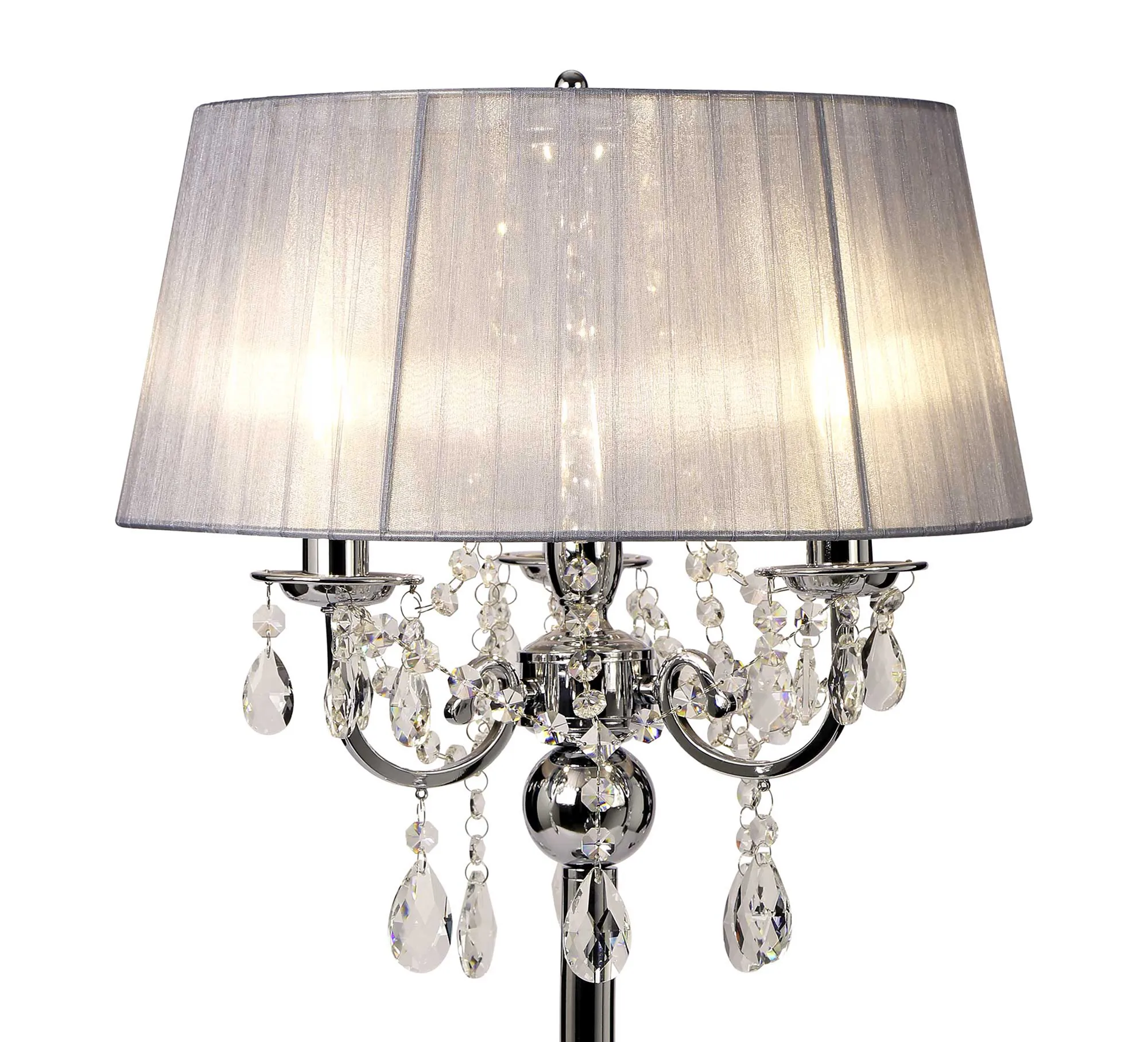 Olivia Crystal 61cm 3 Light Table Lamp IL30062/GY  Diyas Olivia Polished Chrome-Grey